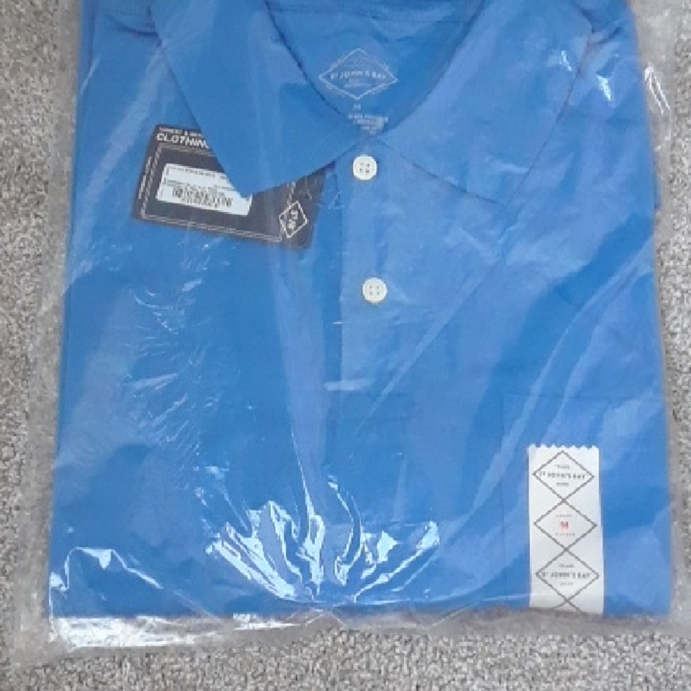 St. John's Bay Blue Polo Shirt Classic Style